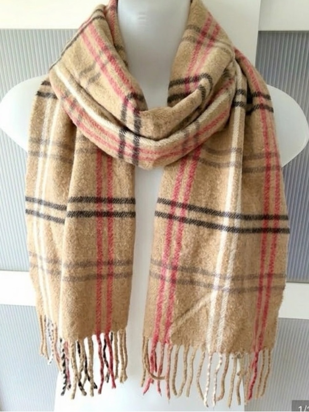 Zighilli Scarf NWOT Plaid Fringe Scarf